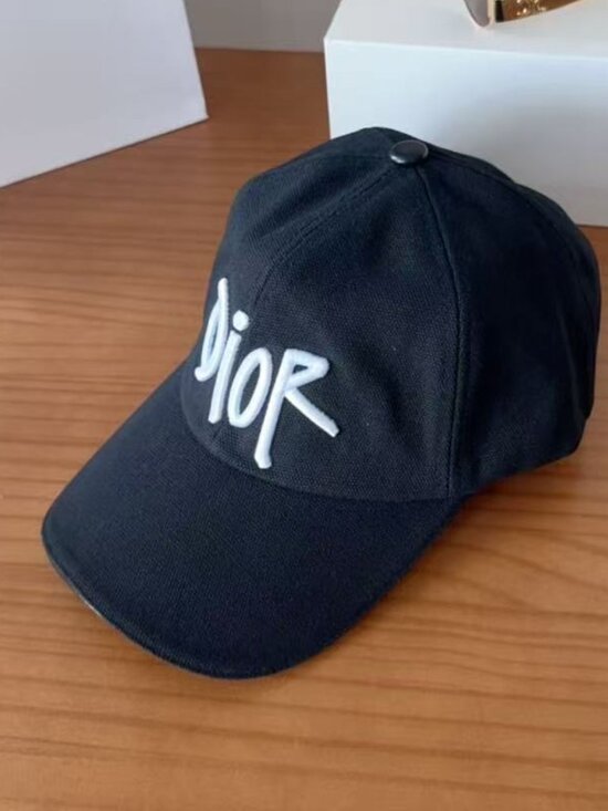 Dior Embroidered Logo Baseball Hat Black